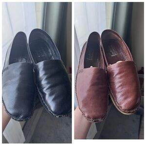 Made in Italy 🇮🇹 Avventura Men's Black and Brown Leather Loafers